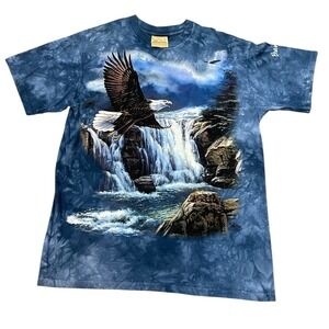 Vtg The Mountain Branson MO Eagle Waterfall Y2K Men's Graphic Shirt Large USA